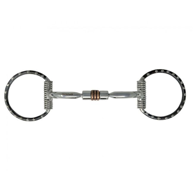 Showman Stainless Steel D-Ring bit with Silver dot accents