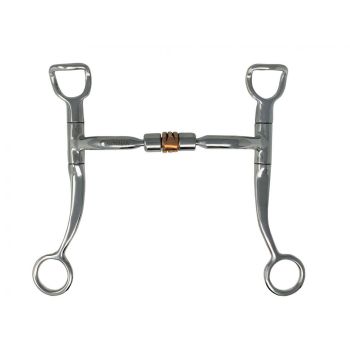 Showman Stainless Steel Snaffle Bit with Copper Roller