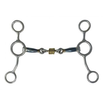 Showman Stainless Steel Junior Cowhorse Bit with Brass Roller Center