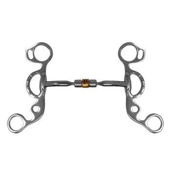 Showman Comfort Jointed Copper Roller Short Shank Snaffle Curb Bit