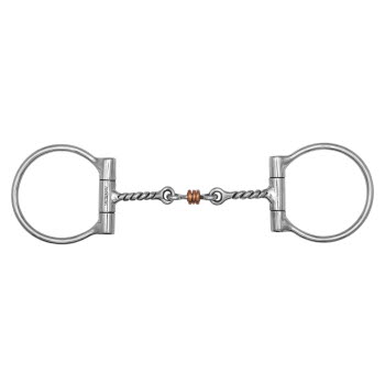 Showman Twisted Mouth D-Ring Bit with Jointed Copper Roller