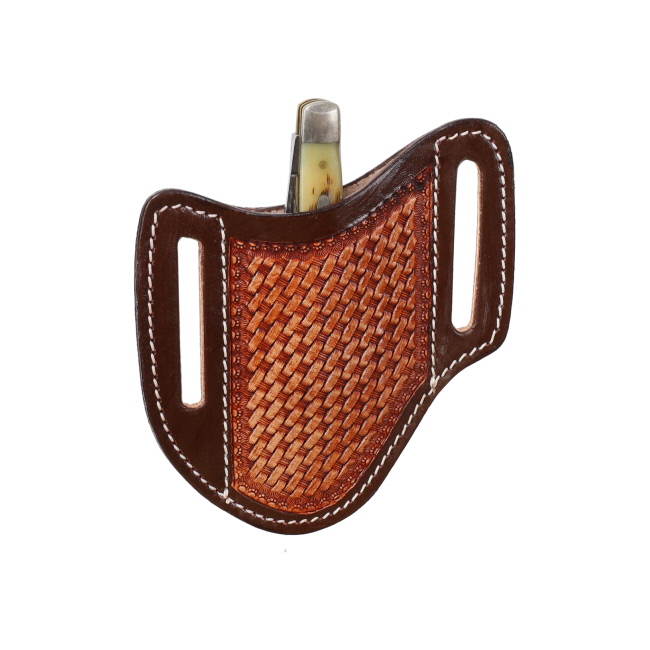 Showman Medium Oiled Basketweave Knife Sheath #2