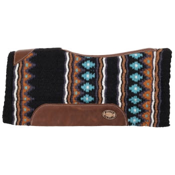 Klassy Cowgirl 28" x 30" Barrel Style Saddle Pad - Turquoise, Orange and Black