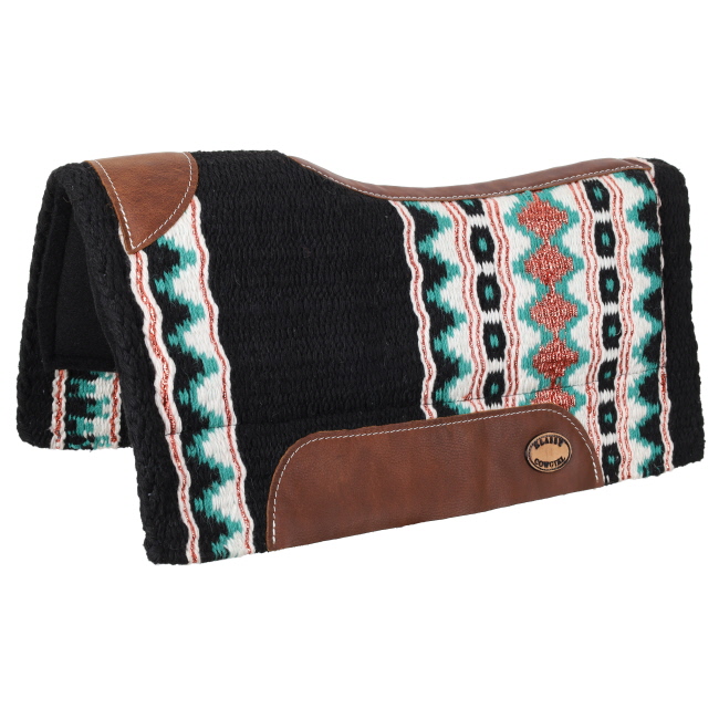 Klassy Cowgirl 28" x 30" Barrel Style Saddle Pad - Metallic Rose and Teal #2