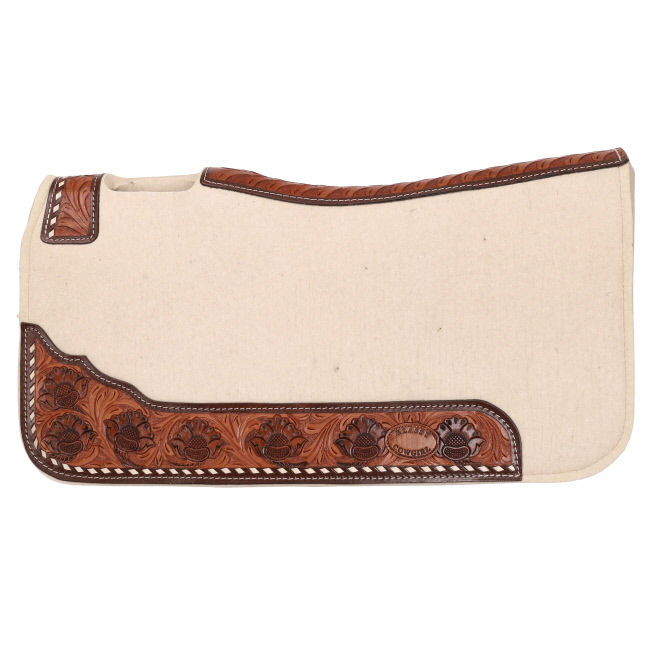 Klassy Cowgirl 28" x 30" Blossom Buckstitch Wool Felt Saddle Pad