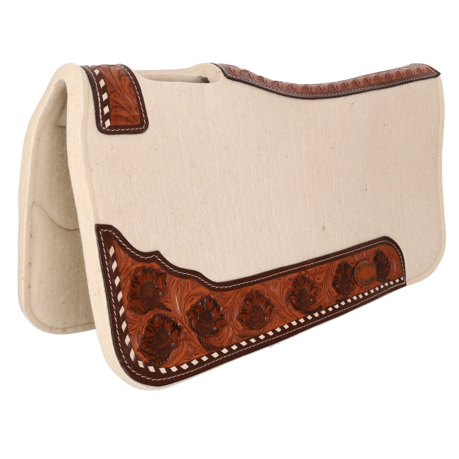 Klassy Cowgirl 28" x 30" Blossom Buckstitch Wool Felt Saddle Pad #2