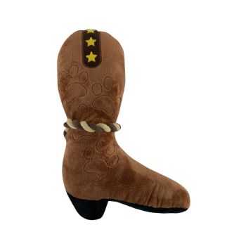 Western Plush Squeaky Dog Toy - Cowboy Boot