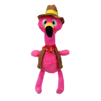 Rodeo Flamingo Plush Squeaky Dog Toy