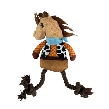 Western Rope and Plush Squeaky Dog Toy - Horse