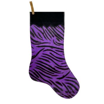 Showman Purple Zebra Cowhide Christmas Stocking