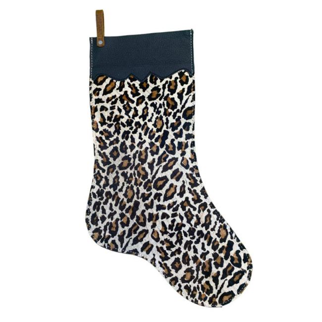 Showman Ostrich Cuff Cowhide Christmas Stocking - Jaguar