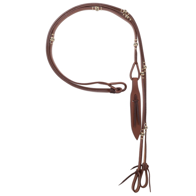 Showman 8' Flat Leather Romal Reins