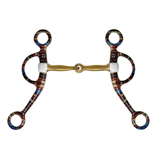 Showman Southwest Print Copper Argentine Snaffle Bit