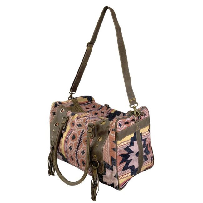 Klassy Cowgirl Dusty Mauve Upcycled Duffle Bag