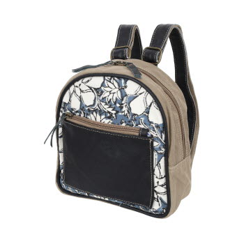 Klassy Cowgirl Blue Iris Mini Upcycled Backpack Bag