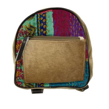 Klassy Cowgirl Vibrant Retro Upcycled Backpack Bag