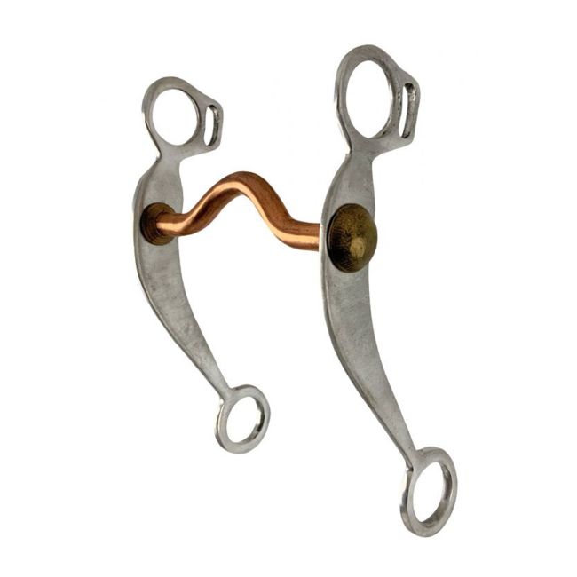 Showman Aluminum Horse Bit with Ported 4.5" Copper Mouth bit