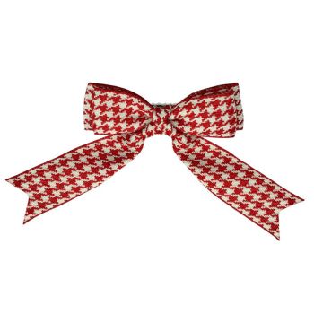 Red and White Pattern Christmas Bow