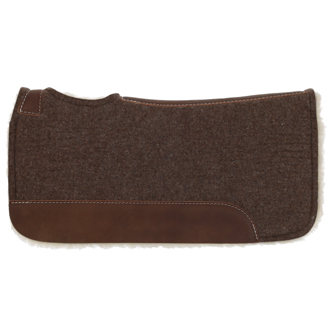 Showman 31" x 32" x 1" Brown Wool Top Felt Pad with Fleece Bottom