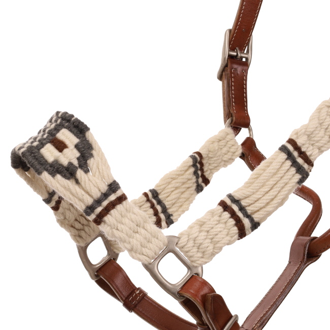 Showman Pinto Mohair and Leather Halter #2