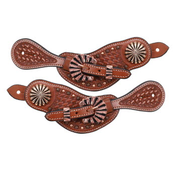 Showman Ladie's Bronze Scallop Spur Strap