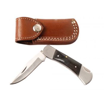 Wild Turkey Handmade Knife with Horn Handle and Leather Case