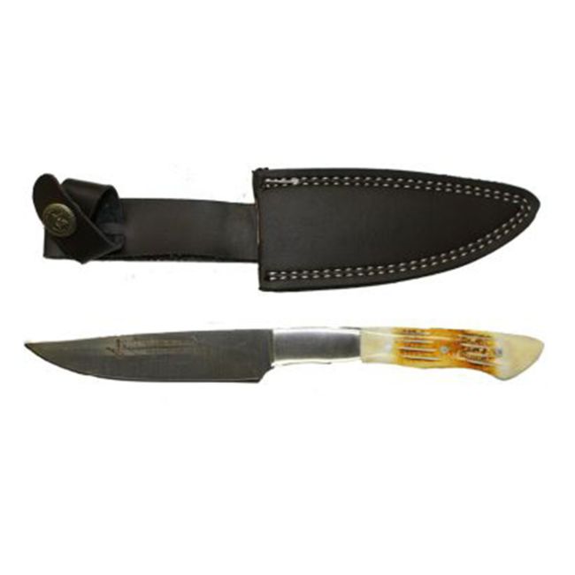 Wild Turkey Stainless Steel Skinner Knife with Leather Sheath