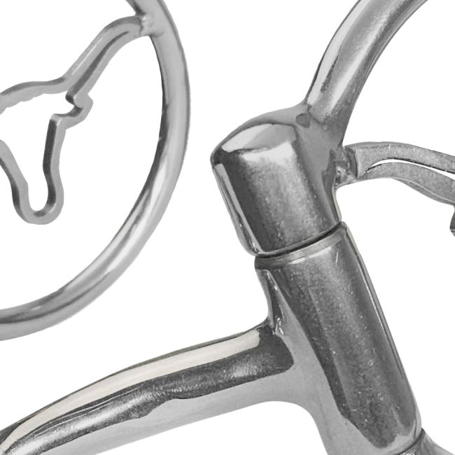 Showman Longhorn Stainless Steel D-Ring Dogbone Snaffle Bit #2